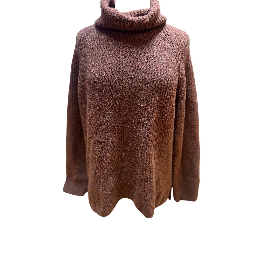 Madewell Womens XL Brown Turtleneck Long‎ Sleeve Knit Pullover Sweater